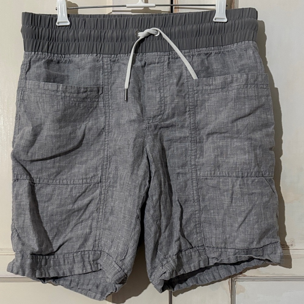 Athleta Gray Women's Linen Shorts - Picture 2 of 8